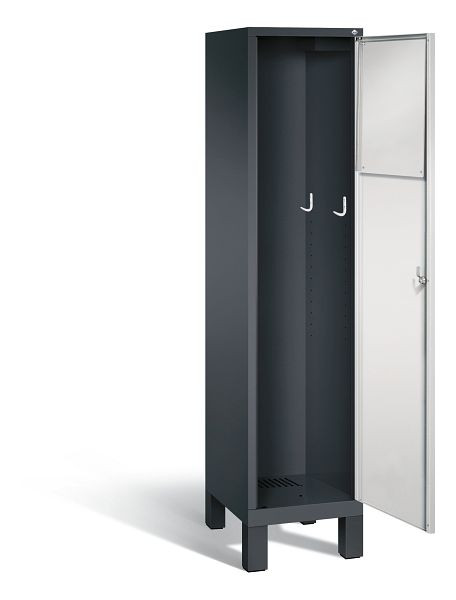 C+P wasverzamelkast Evolo, H1850xW420xD500mm, kleur: zwartgrijs/lichtgrijs, 48070-210 S10012
