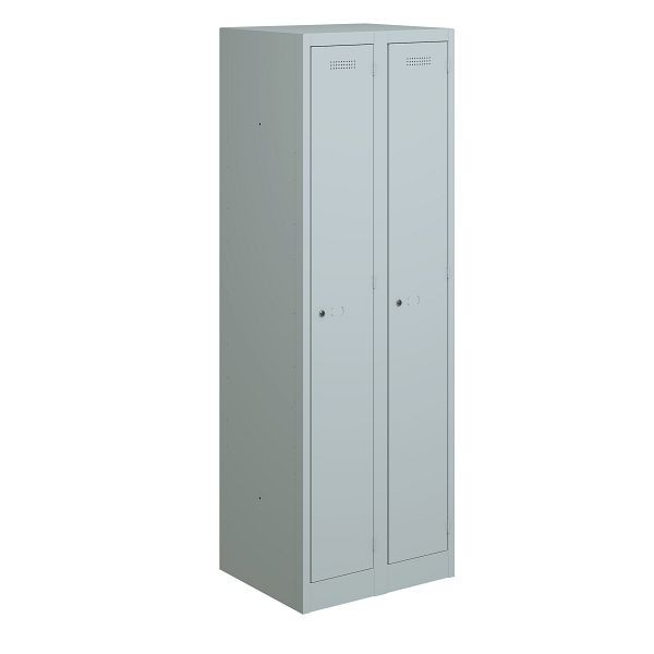 Bisley Garderobe Primary Locker 2 vakken 600 mm, kleur lichtgrijs, PL3050D1645