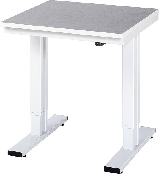 RAU werktafel serie adlatus 300 (elektrisch in hoogte verstelbaar), werkblad met linoleum/universele bekleding, 750x720-1120x800 mm, 08-WT-075-080-L