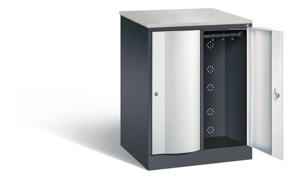 C+P XL lockerkast Resisto, H1077xB772xD640mm, kleur: zwartgrijs/lichtgrijs, 8271-273 S10034