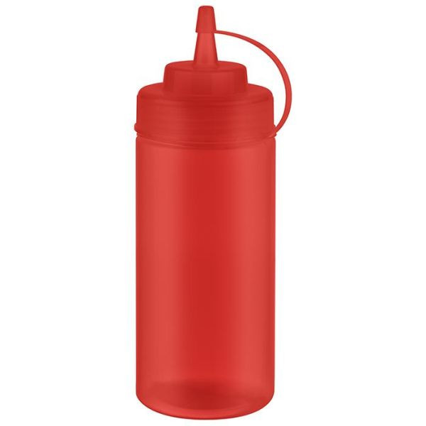 APS knijpflessen, VE 6 stuks, Ø 7 cm, hoogte: 20 cm, 490 ml, polyethyleen, rood, met schroefdeksel, met dop, vulopening: Ø 5,5 cm, 93255