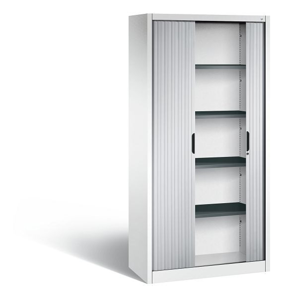 C+P rolluikkast Omnispace, H1980xB1000xD420mm, kleur: verkeerswit/wit aluminium, verzonken greep, 5 niveaus, 3202-00 S10475