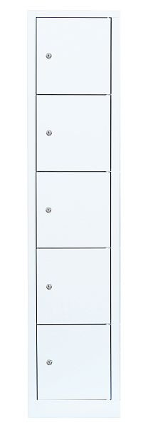 Lüllmann stalen compartimentenkast, 1800 x 415 x 500 mm, signaalwit/signaalwit, 523517