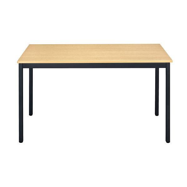 Bisley MULTI Desking multifunctionele tafel, rechthoekig 19 mm, BC beukendecor, zwart frame, H 740 x B 1800 x D 800 mm, MT1808BC333