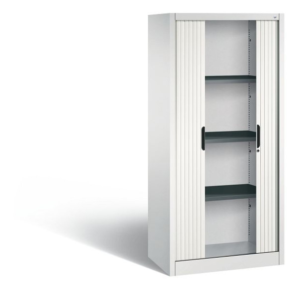 C+P rolluikkast Omnispace, H1660xB800xD420mm, kleur: lichtgrijs / verkeerswit, verzonken greep, 4 niveaus, 3211-00 S10123