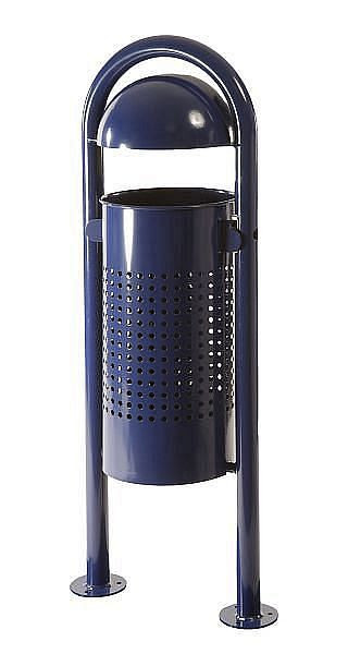 Renner staande afvalcontainer ca. 40 L (zonder asbak), met halfbolvormige kap, thermisch verzinkt, geperforeerd, 7029-31FV