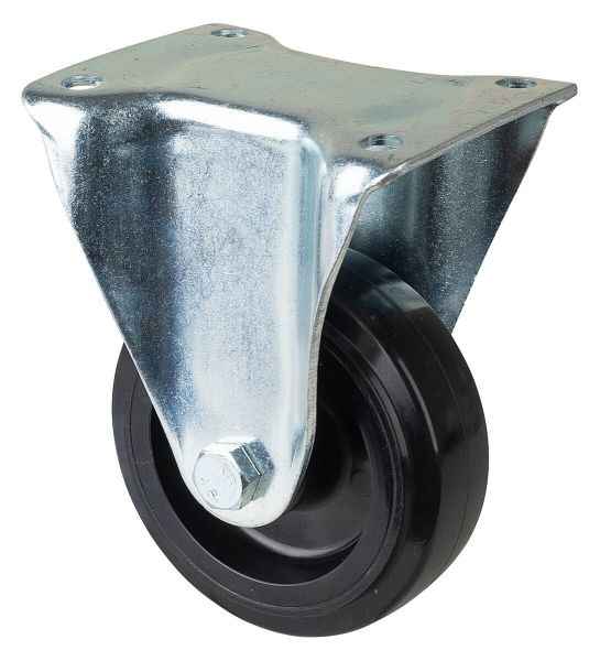 BS Rollen zwaarlastwiel, bokwiel, wielbreedte 45 mm, wiel-Ø 125 mm, draagvermogen 140 kg, zwarte elastische banden, kunststof, rollager, N110.B60.125