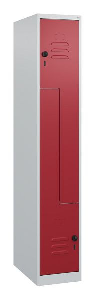 C+P Z-Spind Classic PLUS, 2 Abteile, 1700x300x500mm, 7035/3003, Drehriegel, 0800037-102 S10004