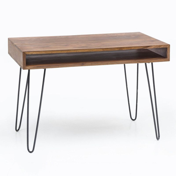 Wohnling bureau BAGLI bruin 110 x 60 x 76 cm massief houten laptoptafel Sheesham naturel, WL1.995
