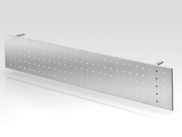 Hammerbacher scherm H=35cm 200cm zilver, gepoedercoat, pinhole paneel in zilver, VRSI20/S