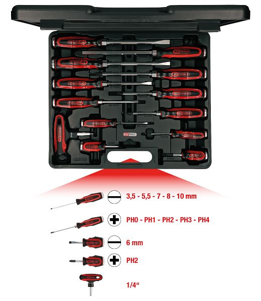 KS Tools ERGOTORQUE®max slagkapschroevendraaierset, 13-delig, 151.1150