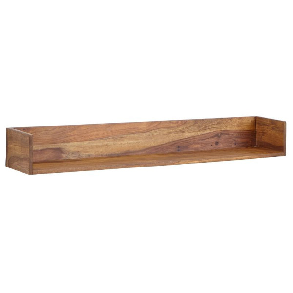 Wohnling wandplank 120x15x20 cm sheesham massief hout hangplank modern zwevend groot design zwevende plank hangplank woonkamer WL6.523