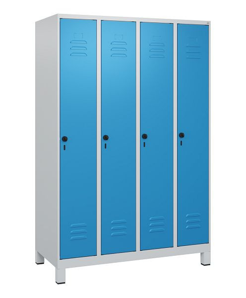 C+P luierkluis Classic PLUS met middenwand, voeten, 4 vakken, 1800x1200x500mm, 7035/5012, veiligheidsdraaigrendel, 0800107-40F S10004