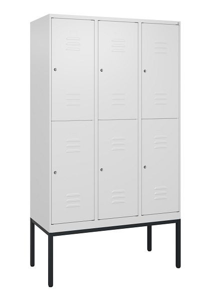 C+P dubbeldekskast Classic PLUS, frame, 3 vakken, 2120x1200x500mm, 9016/9016, cilindersloten, 0803307-32 S10029