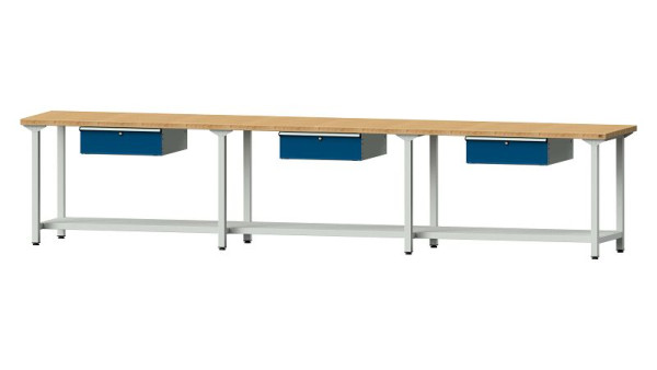 ANKE werkbanken werktafel, model 103, 4050 x 700 x 840 mm, RAL 7035/5010, BMP 40 mm, 400.532