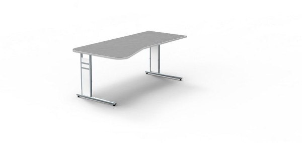 Kerkmann vrijevormtafel met C-voetframe, vorm 4, B 1950 x D 800/1000 x H 680-820 mm, grafiet, 114114.1