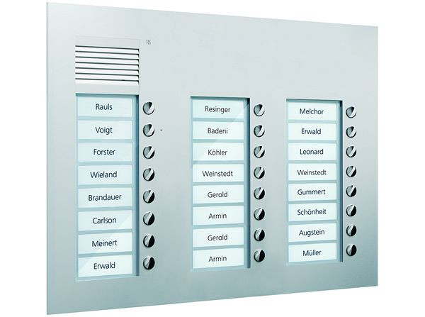TCS audio buitenstation serie PUK 24 belknoppen (rechts uitgelijnd), 3 kolommen, UP zilver, PUK24/3-EN