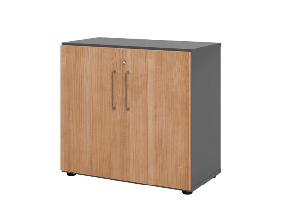 Hammerbacher kast 2OH 928T2 grafiet/walnoot, V928T2/G/N/BS