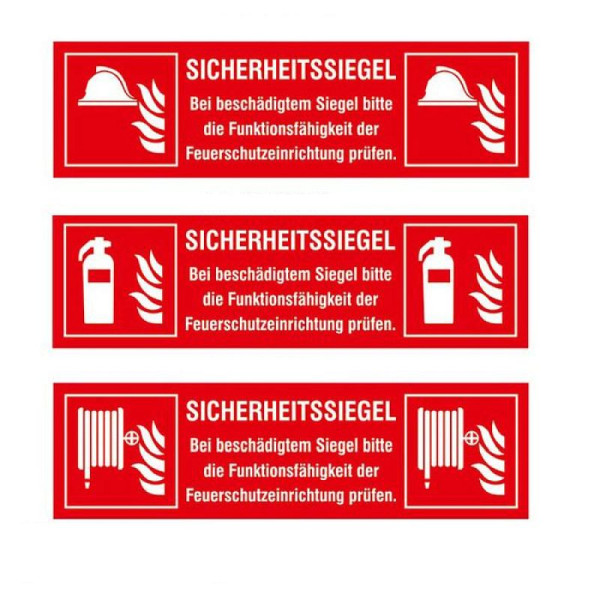 Stone HGS veiligheidszegel, brandbeveiliging met verschillende symbolen, middelen en apparaten voor brandbestrijding, verpakking van 5, 30.c9005