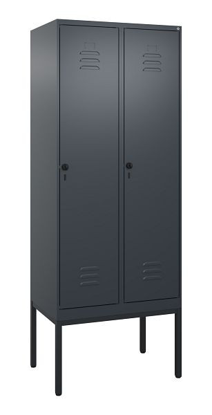 C+P luierkluis Classic PLUS met middenwand, frame, 2 vakken, 2120x800x500mm, 7016/7016, veiligheidsdraaigrendel, 0800307-22F S10012
