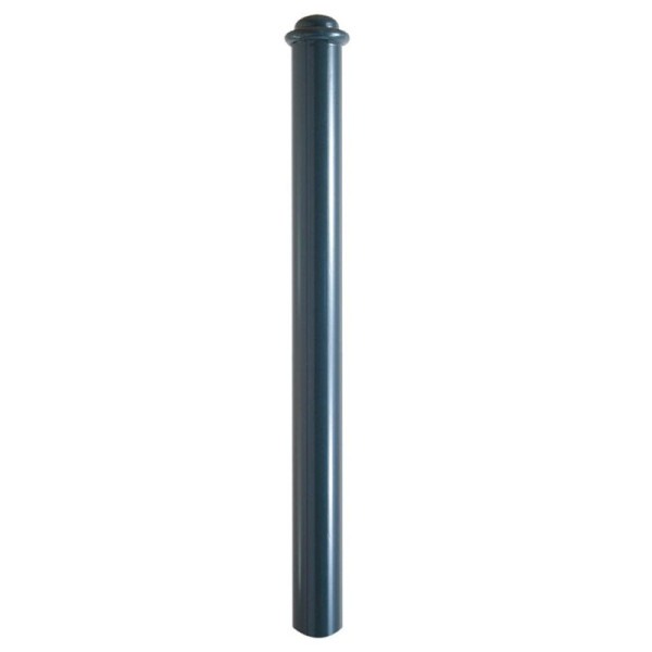 Stone HGS-stijl tuinpaal Ø 82 mm met halfronde sierkop, opklapbaar / met driehoekslot, DIN 3223 / bodemsluiting, voor pluggen, geel met zwarte strepen, 2 oogjes, 481fubsonder-gs-2