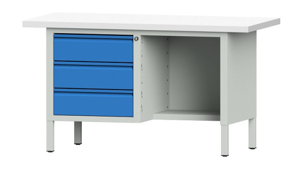 ANKE werkbanken kistwerkbank, model 303 E, 1500 x 700 x 840 mm, RAL 7035/5012, KSP 40 mm, 510.302