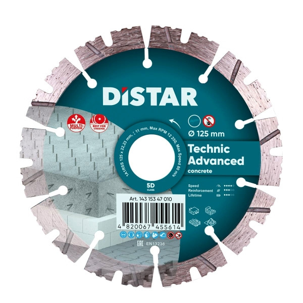 Distar diamantdoorslijpschijf 1A1RSS 125 Technic Advanced, 14315347010