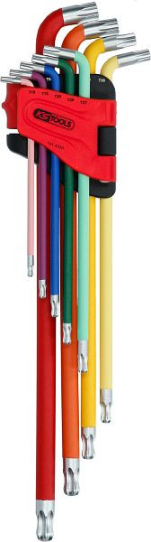 KS Tools kogelkop Torx stiftsleutelset, extra lang en schuin op 108°, 9-delig, 151.4530