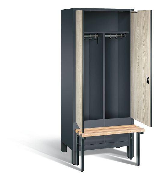 C+P zwart wit kastje Evolo, H1850xW810xD815mm, kleur: antracietgrijs / Sen ash decor, 48032-22 S10089