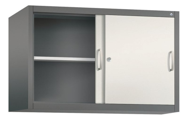 C+P bovenkast Acurado, H790xB1200xD500mm, kleur: vulkaangrijs / parelwit, beugelgreep, 2 niveaus, 2055-00 S10094