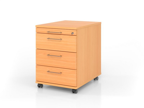 Hammerbacher rolcontainer AC30 BS, 58 diepte, romp: beuken / voorkant: beuken, 42,8 x 58 x 59 cm, 1/3/3/3 HE, VAC30/6/6/BS