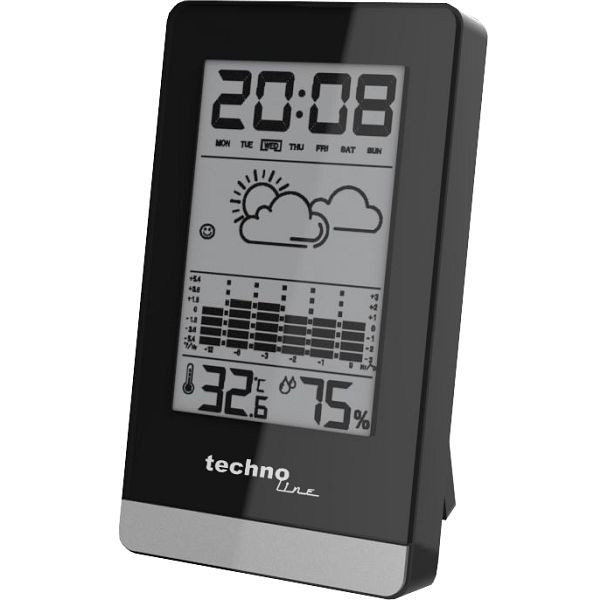 Technoline weerstation, quartz uurwerk, afmetingen: 66 x 120 x 24 mm, WS 9125