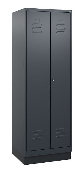 C+P luierkluis Classic PLUS, dubbele locker, onderbouw, 2 vakken, 1800x600x500mm, 7016/7016, cilinderslot, 0800227-20P S10027