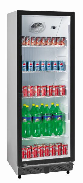 A&S Polarny flessenkoelkast 360 L, 620x635x1732 mm, wit met zwart frame, KS-360