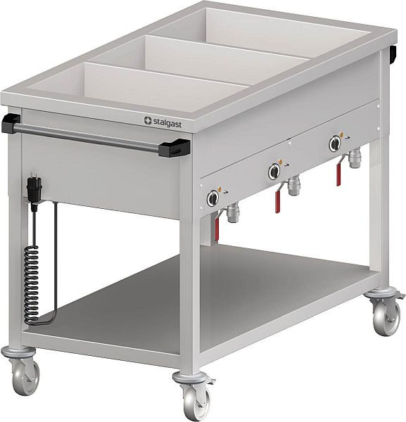 Stalgast Bain-Marie Wagen mit separaten Becken für 3x GN1/1205x600x850 mm, VBM12607