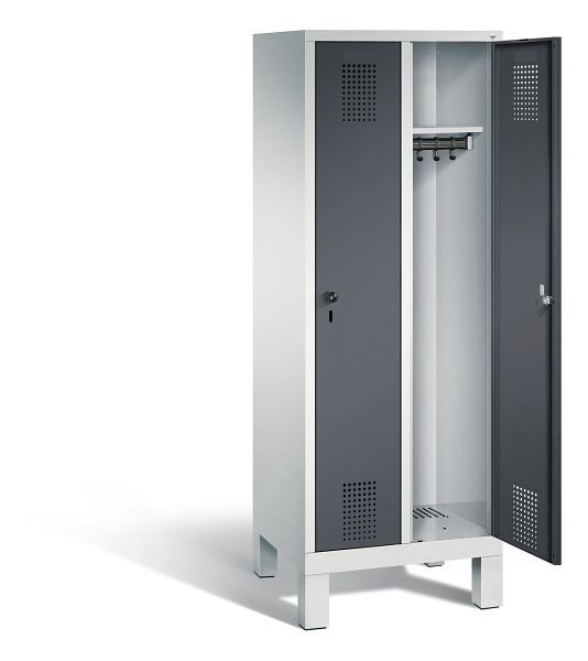 C+P schoolkluis Evolo, H1650xW610xD500mm, kleur: lichtgrijs / zwartgrijs, 480106-20 S10026