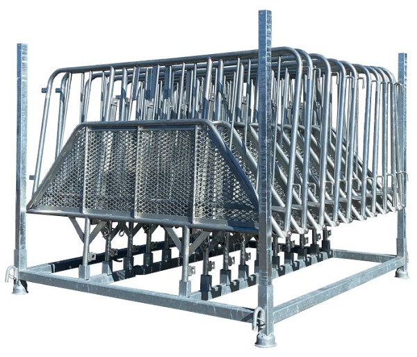 Schake politiehek SET type U, bestaande uit: 10x politiehek type U, 1x vierkante buis stapelpallet, 4x vierkante buis 50x50x2x1640mm, 419_012-SET