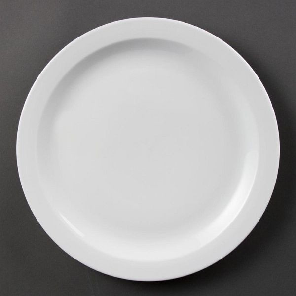 Olympia whiteware bord met smalle rand 28cm, pak van 6, CB491