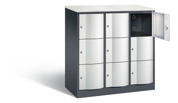 C+P lockerkast Resisto, H1255xB1148xD540mm, kleur: zwartgrijs/lichtgrijs, 8573-372 S10692