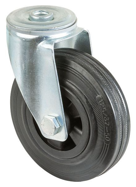 BS-rollen transportrol, wielbreedte 37,5 mm, wiel-Ø 125 mm, draagvermogen 100 kg, zwart rubberen loopvlak, rollager, VE = 2 stuks, L101.B45.125