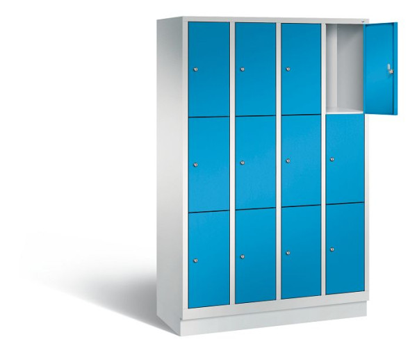 C+P lockerkast Evolo, H1800xB1190xD500mm, kleur: lichtgrijs/lichtblauw, 48020-403 S10014