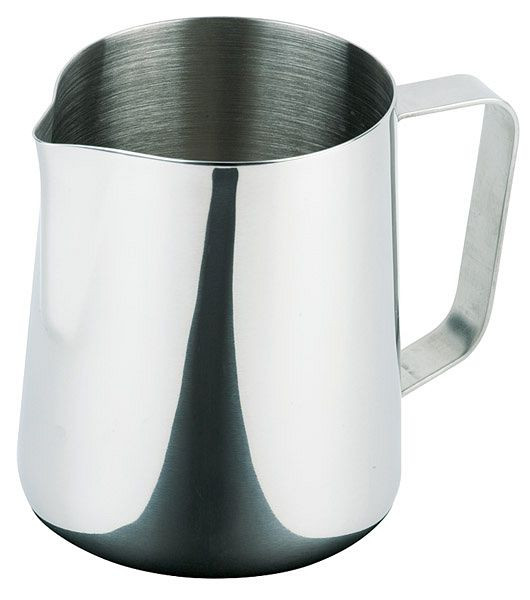 APS melk-/universeelkan, Ø 8 cm, hoogte: 10 cm, 0,35 liter, roestvrij staal, buitenkant hoogglans gepolijst, binnenkant mat gepolijst, 10328