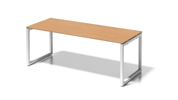 Bisley Cito bureau, 740 mm vaste hoogte O-frame, H 19 x B 2000 x D 800 mm, beuken/verkeerswit, DOF2008BC396