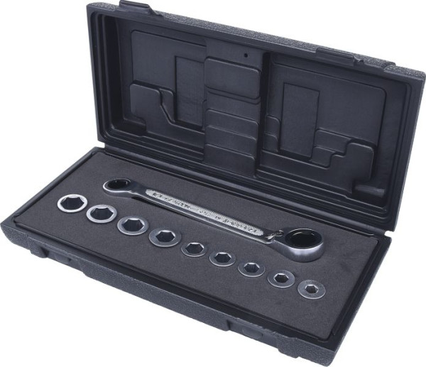 KS Tools GEARplus dubbele ratel-ringsleutelset, omschakelbaar, 10-delig, 503.4645