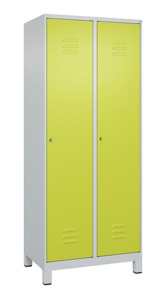 C+P luierkastje Classic PLUS met middenwand, voeten, 2 vakken, 1950x800x500mm, 7035/0024, cilindersloten, 080010-22F S10028