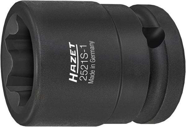 Hazet impact, machine schroevendraaierdop, met speciaal profiel, vierkant 12,5 mm (1/2 inch), gegroefd profiel, 2521S-1