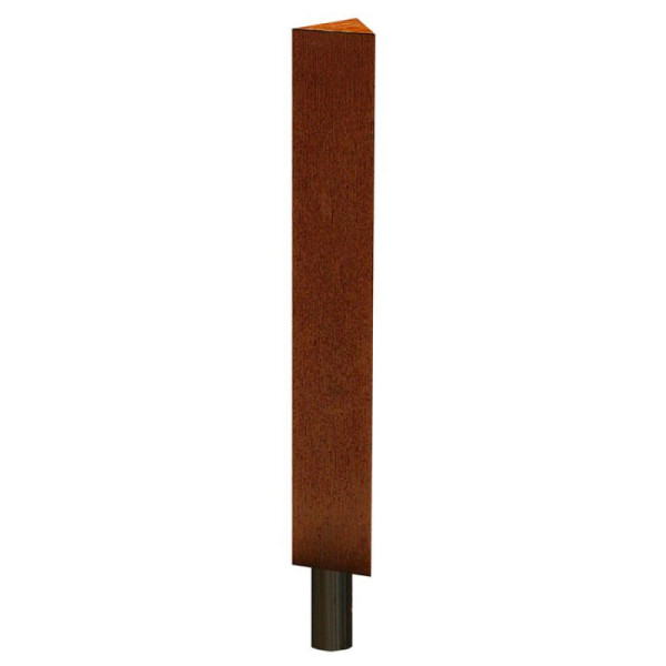 Stone HGS stijl tuinpaal "Acero" 132x132x132mm van cortenstaal, voor inbetonzetting, bodemhuls (Ø76mm), afneembaar, zonder vergrendeling, 25890