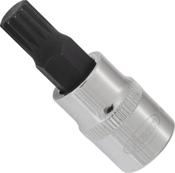 VIGOR-schroevendraaierbit, hol vierkant 10 mm (3/8 inch), inwendig meertands profiel XZN, M9, lengte: 48 mm, voor handbediening, V6109