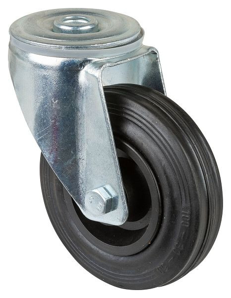 BS-rollen transportrol, wielbreedte 30 mm, wiel-Ø 100 mm, draagvermogen 70 kg, zwart rubberen loopvlak, rollager, VE = 4 stuks, L101.B45.100