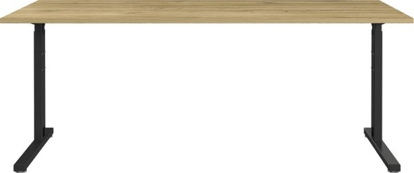 GERMANIA GW-PROFI 2.0 bureau 4253 zwart / kleinzoon eiken imitatie, breedte 180 cm, 4253-582